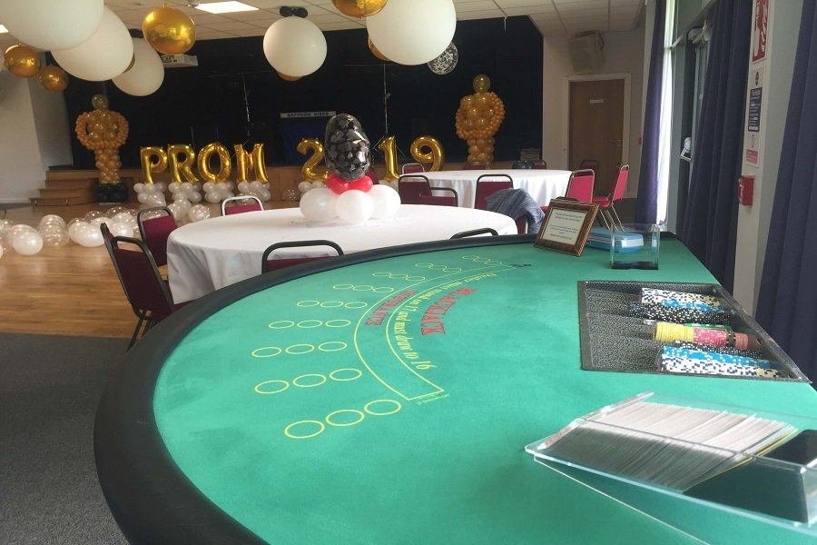 Blackjack table at a birthday and prom party