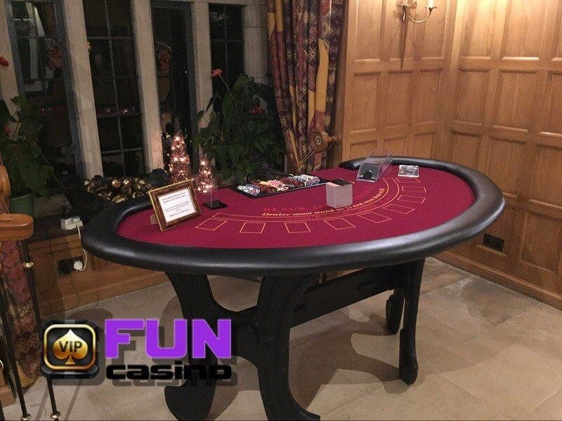 Casino table set up by VIP Fun Casinos for a private event