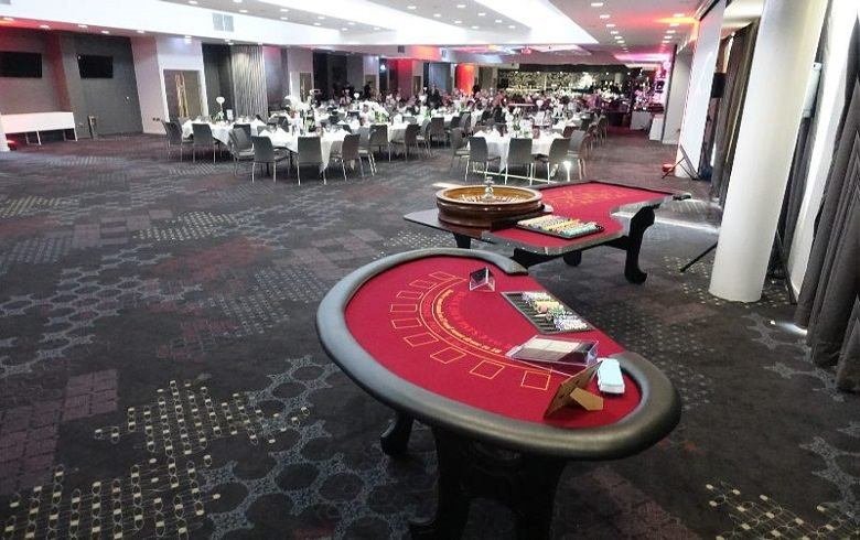 Casino tables set up for a large event