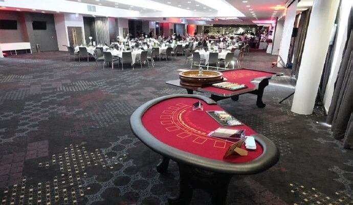 Fun casino tables at a corporate event