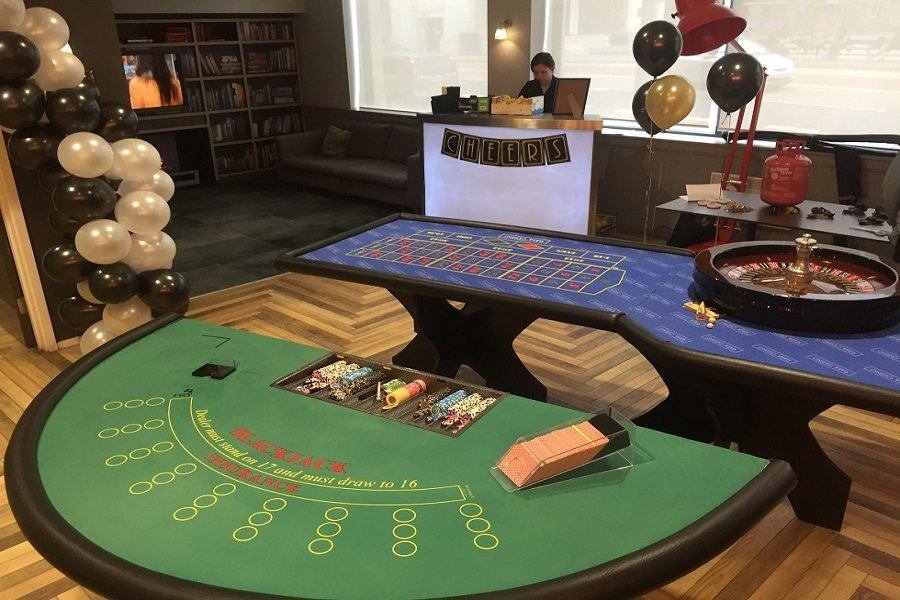 Casino table set up by VIP Fun Casinos for a private event