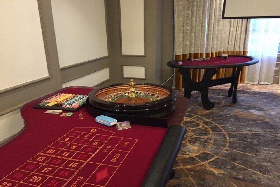 Casino table set up by VIP Fun Casinos for a private event