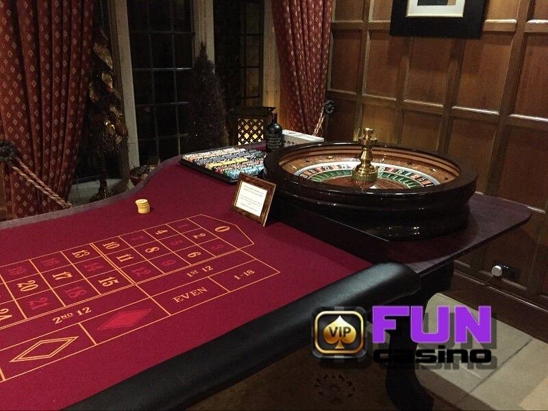 Casino table set up by VIP Fun Casinos for a private event